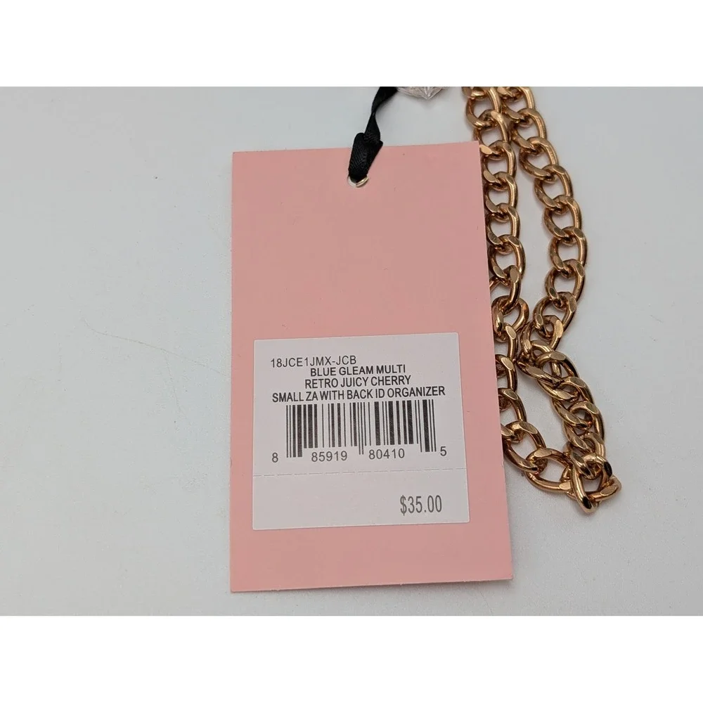 Juicy Couture Wallet Women OS Blue Retro Juicy Cherry Gelato Small Back ID Y2K‎